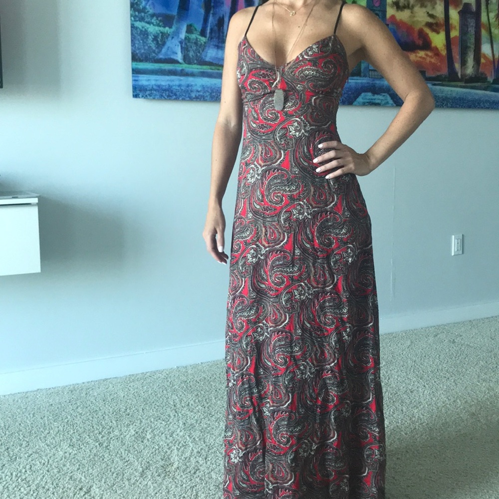 Gorgeous and sexy paisley maxi dress